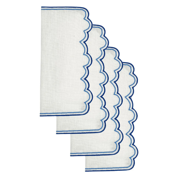 Los Encajeros Escamas Blue Cocktail Napkins ( Set of 4) - The Mayfair Hall