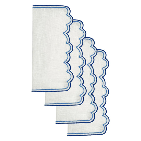 Los Encajeros Escamas Blue Cocktail Napkin (Set of 4) - The Mayfair Hall