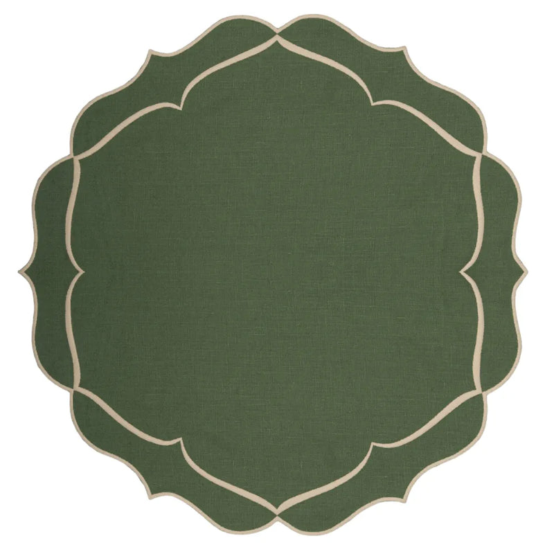 ALHAMBRA RIFFLE GREEN PLACEMATS (SET OF 4) - The Mayfair Hall