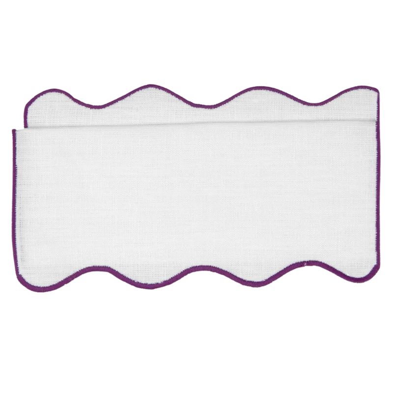 Los Encajeros Olas Eggplant Cocktail Napkin (Set of 4) - The Mayfair Hall