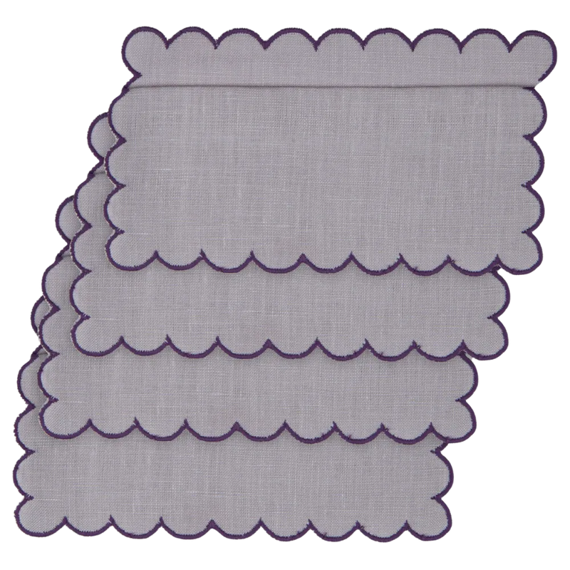 Los Encajeros Bilbao Lila Cocktail Napkins ( Set of 4) - The Mayfair Hall