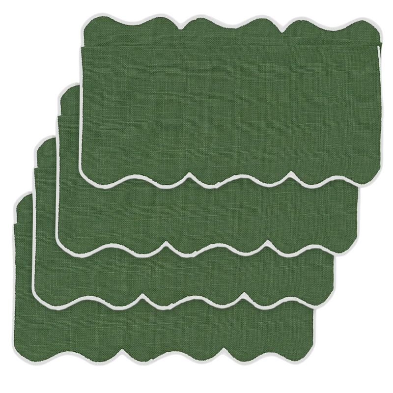 ALHAMBRA RIFFLE GREEN COCKTAIL NAPKINS (SET OF 4) - Out of Stock - The Mayfair Hall