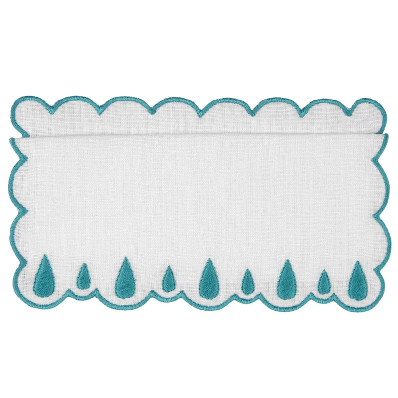 Los Encajeros Drops Peacock Cocktail Napkin (Set of 4) - The Mayfair Hall