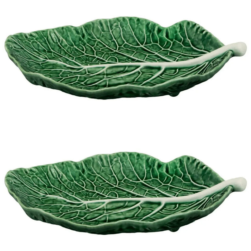 Bordallo Pinheiro Cabbage Green Leaf Plate (Set of 2) - The Mayfair Hall