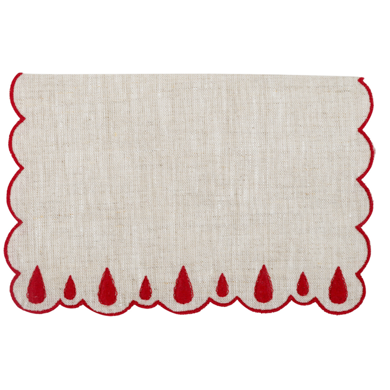 Los Encajeros Drops Eco-Red Cocktail Napkin (Set of 4) - The Mayfair Hall