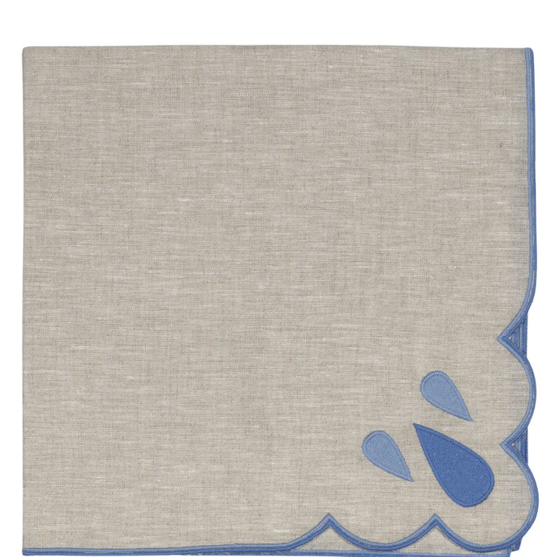 Los Encajeros Drops Eco-Palace Blue Napkin (Set of 4) - The Mayfair Hall