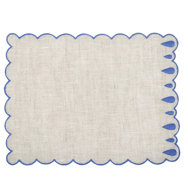 Los Encajeros Drops Eco/Palace Blue Cocktail Napkins (Set of 4) - The Mayfair Hall