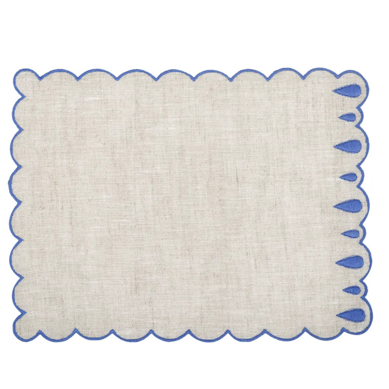 Los Encajeros Drops Eco-Palace Blue Cocktail Napkin (Set of 4) - The Mayfair Hall