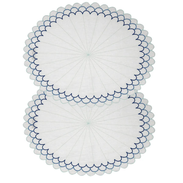 Los Encajeros Escamas Blue Placemats (Set of 4) - The Mayfair Hall