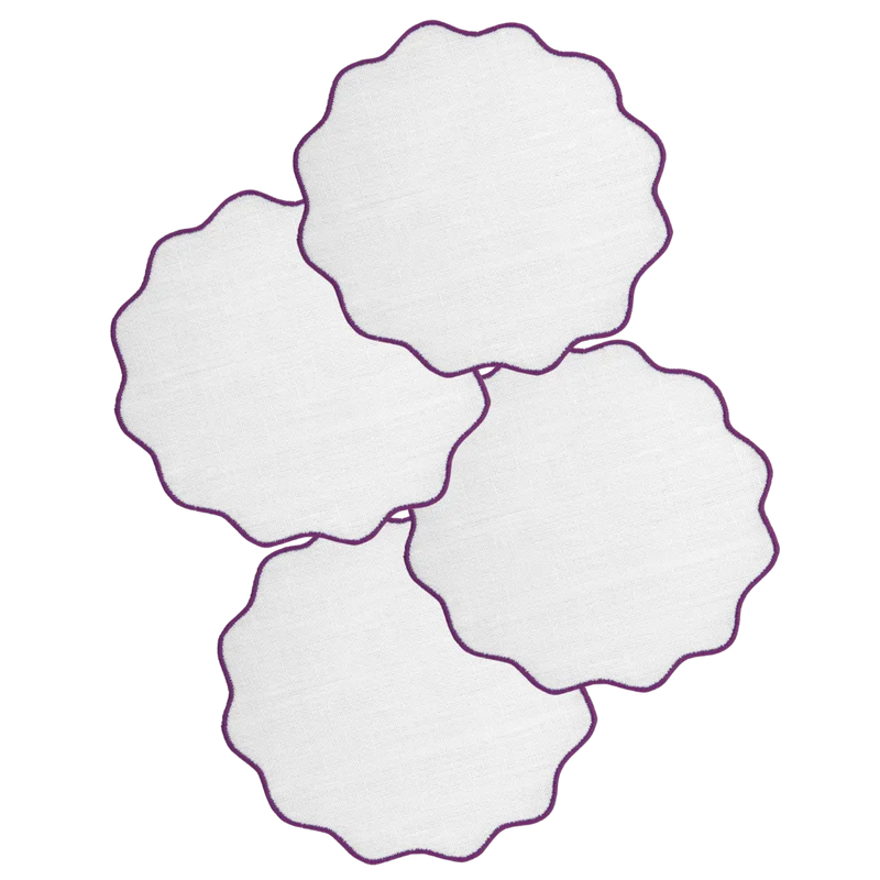 Los Encajeros Olas Eggplant Coasters (Set of 4) - The Mayfair Hall