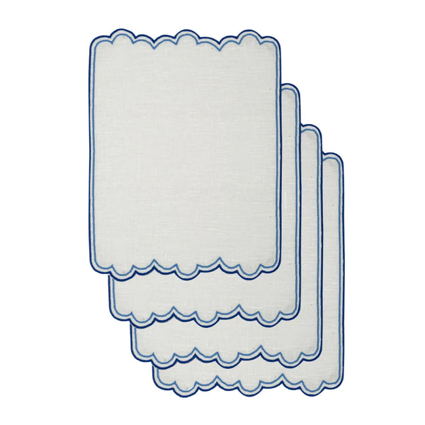 Los Encajeros Escamas Blue Cocktail Napkins ( Set of 4) - The Mayfair Hall