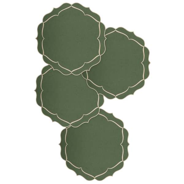 Los Encajeros Alhambra Rifle Green Placemat (Set of 4) - The Mayfair Hall