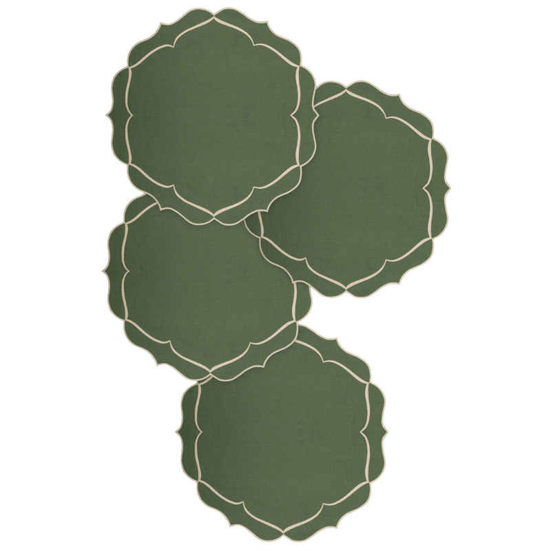 ALHAMBRA RIFFLE GREEN PLACEMATS (SET OF 4) - The Mayfair Hall