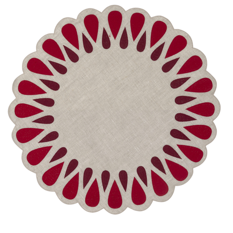 Los Encajeros Drops Eco/Red Placemat (Set of 4) - The Mayfair Hall