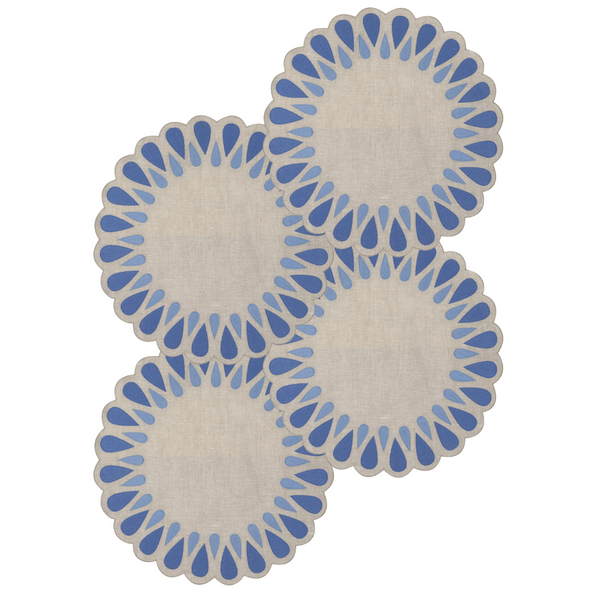 Los Encajeros Drops Eco/Palace Blue Placemat (Set of 4) - The Mayfair Hall