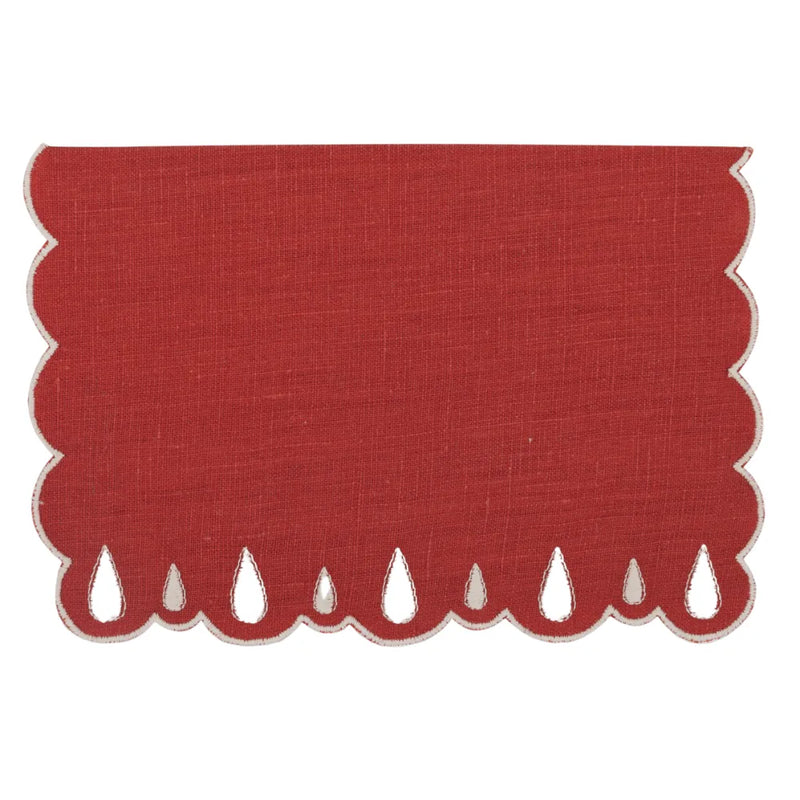 Los Encajeros Drops Eco/Red Cocktail Napkins (Set of 4) - The Mayfair Hall