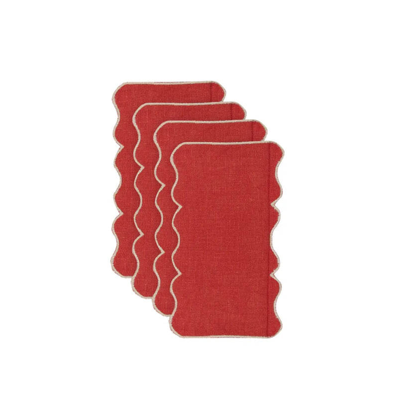 ALHAMBRA BLOOD ORANGE COCKTAIL NAPKINS (SET OF 4) - PRE-ORDER - The Mayfair Hall