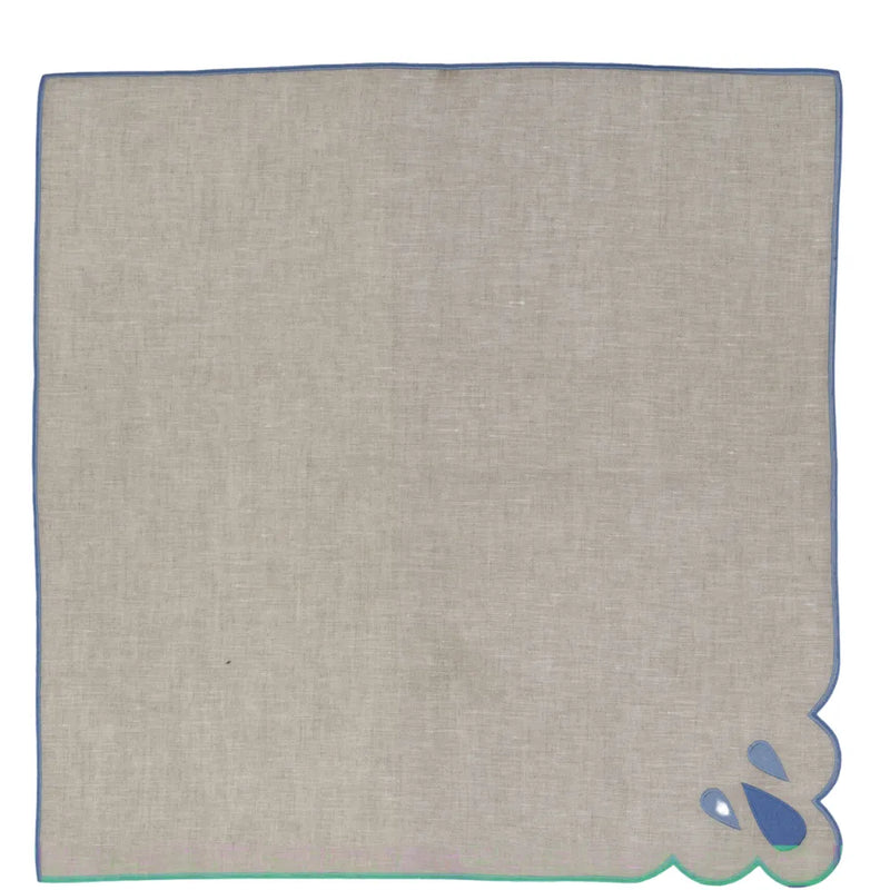 Los Encajeros Drops Eco-Palace Blue Napkin (Set of 4) - The Mayfair Hall