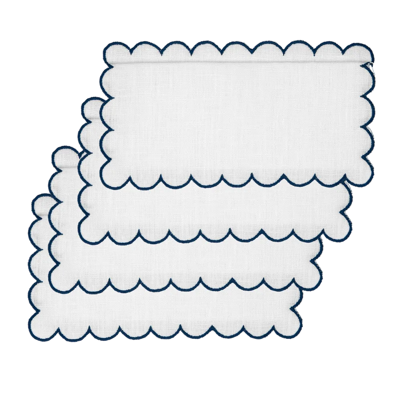 Los Encajeros Bilbao Navy Cocktail Napkins ( Set of 4) - The Mayfair Hall