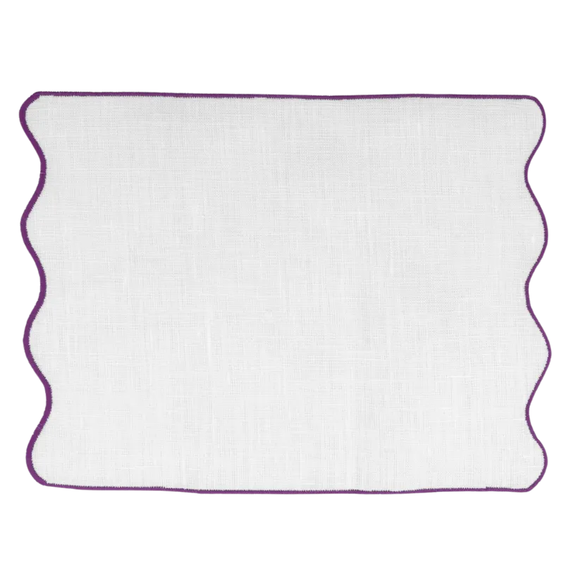 Los Encajeros Olas Eggplant Cocktail Napkin (Set of 4) - The Mayfair Hall