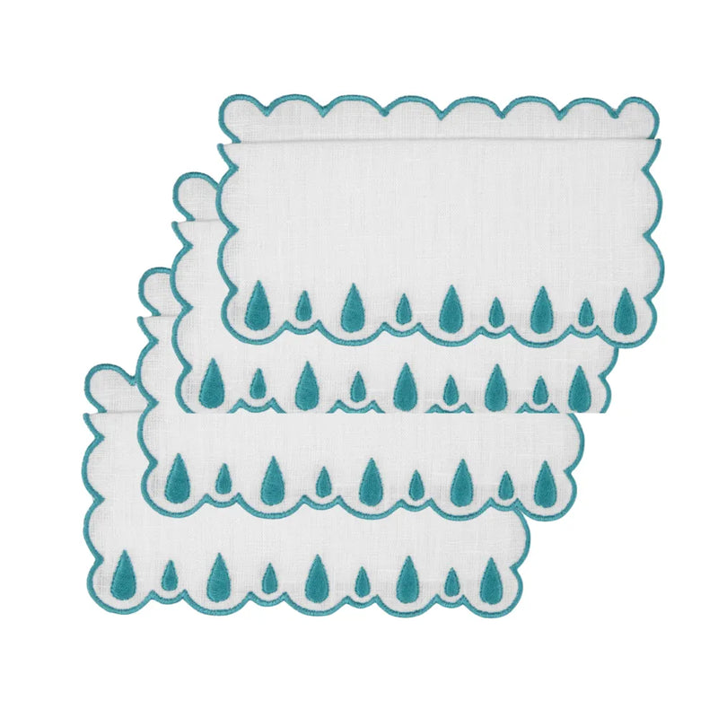 DROPS PEACOCK COCKTAIL NAPKINS (SET OF 4) - PRE-ORDER - The Mayfair Hall