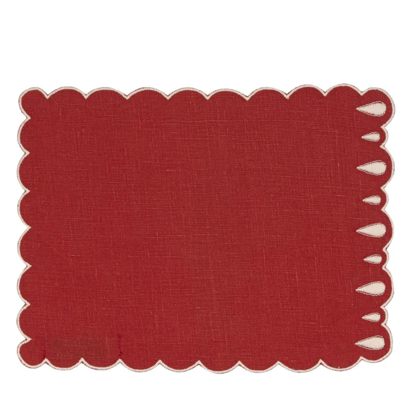 Los Encajeros Drops Eco-Red Cocktail Napkin (Set of 4) - The Mayfair Hall