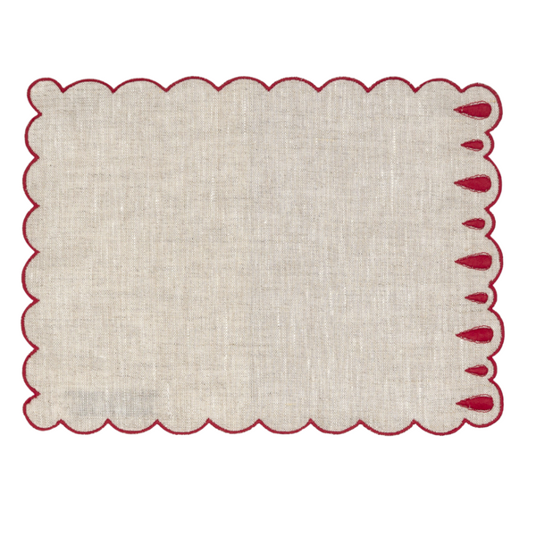 Los Encajeros Drops Eco/Red Cocktail Napkins (Set of 4) - The Mayfair Hall
