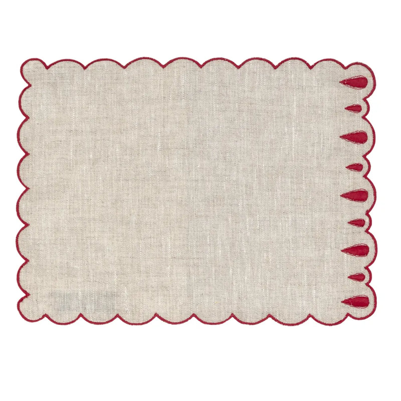 Los Encajeros Drops Eco-Red Cocktail Napkin (Set of 4) - The Mayfair Hall