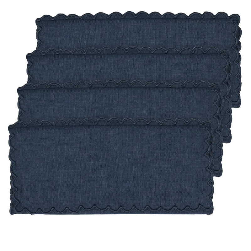 Los Encajeros Zurbano Navy Cocktail Napkins (Set of 4) - The Mayfair Hall