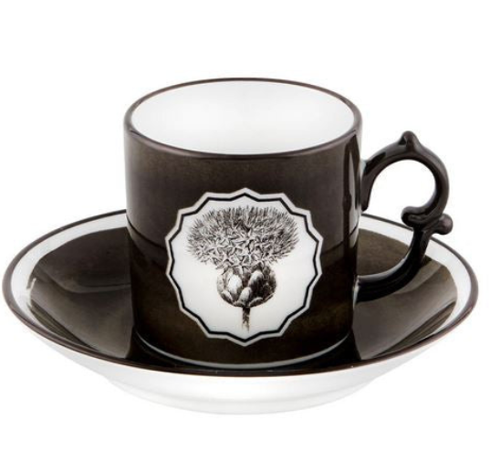 Vista Alegre Herbariae Black Coffee Cup and Saucer - The Mayfair Hall