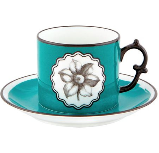 Vista Alegre Herbariae Peacock Tea Cup and Saucer (Set of 4) - The Mayfair Hall