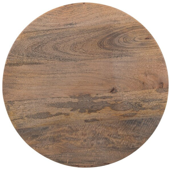 Honey Brow Wash Mango Wood Top Round Accent Table - The Mayfair Hall