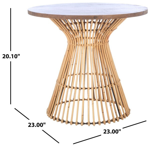 Whent Natural Rattan Round Tropical Accent Table - The Mayfair Hall
