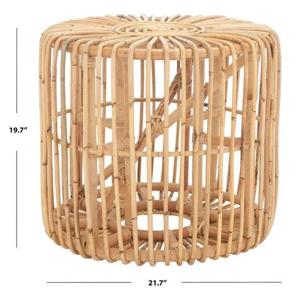 Jabez Natural Rattan Round Accent Table - The Mayfair Hall