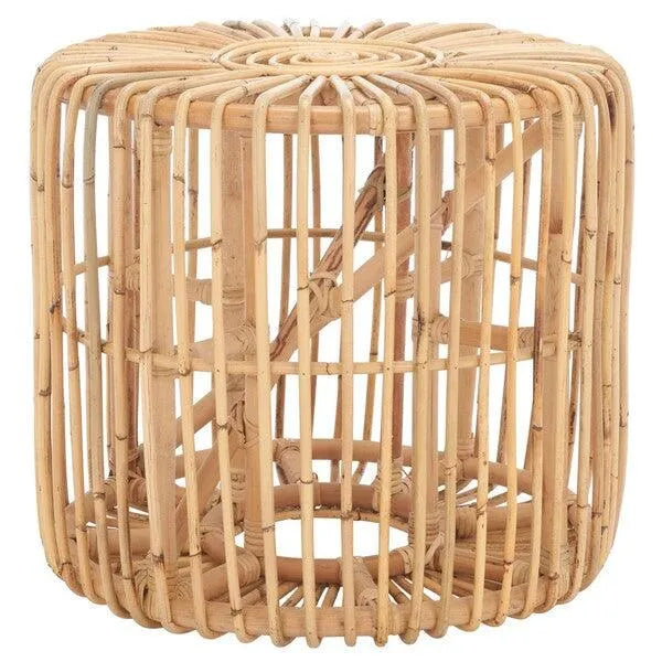 Jabez Natural Rattan Round Accent Table - The Mayfair Hall