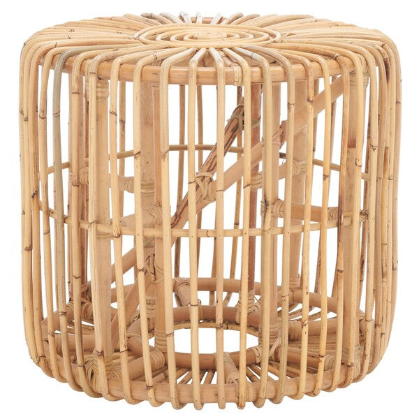 Natural Rattan Round Accent Table - The Mayfair Hall