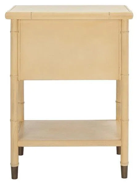 Safavieh Ahab Accent Table in Light Blonde with Chinoiserie-chic Style