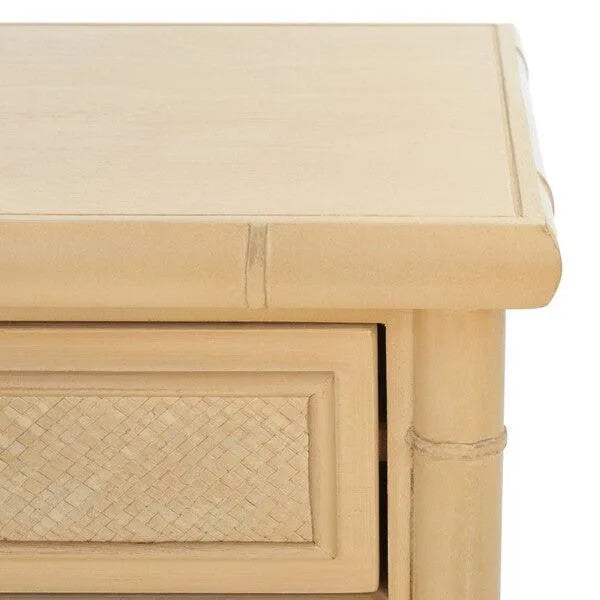 Safavieh Ahab Accent Table in Light Blonde with Chinoiserie-chic Style