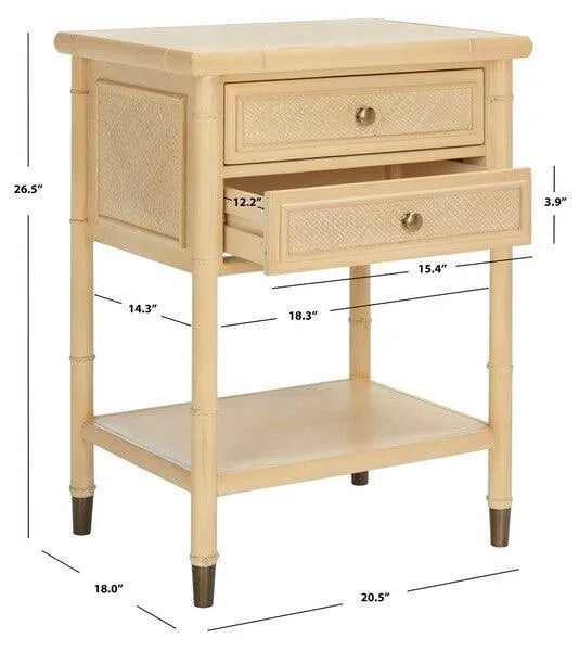 Safavieh Ahab Accent Table in Light Blonde with Chinoiserie-chic Style