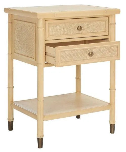 Safavieh Ahab Accent Table in Light Blonde with Chinoiserie-chic Style