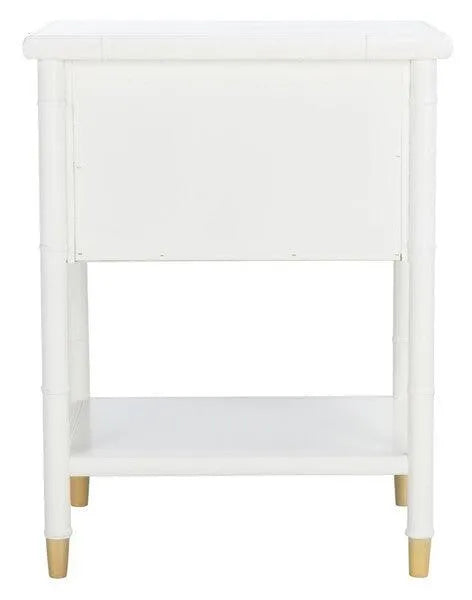 Ahab Chinoiserie White-Gold Accent Table - The Mayfair Hall