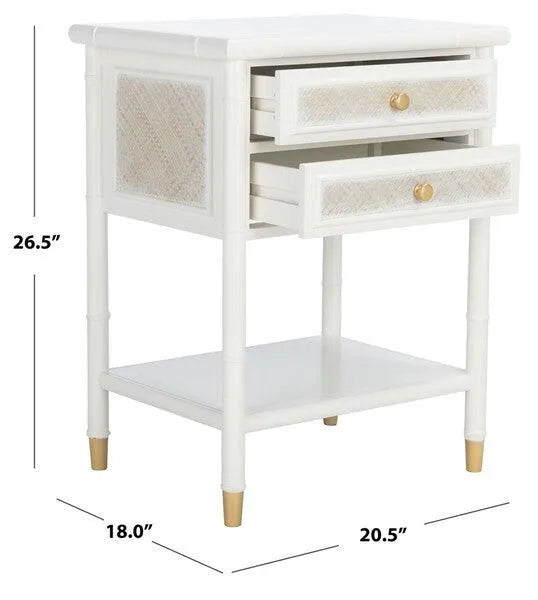 Ahab Chinoiserie White-Gold Accent Table - The Mayfair Hall