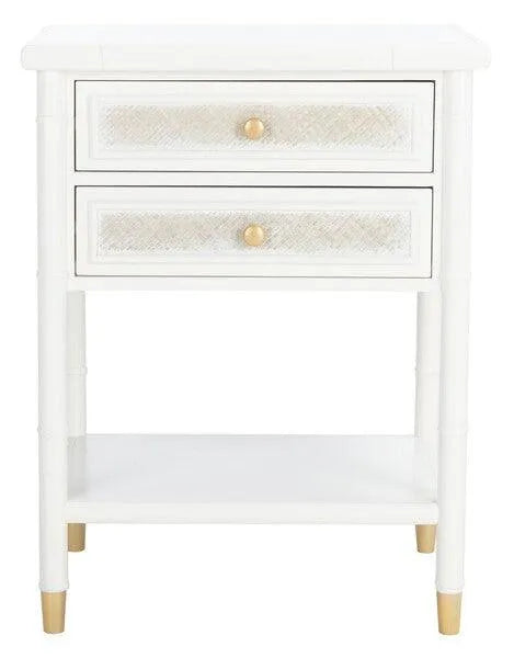 Safavieh Ahab Accent Table in White with Chinoiserie-chic Style