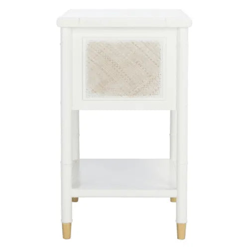 Ahab Chinoiserie White-Gold Accent Table - The Mayfair Hall