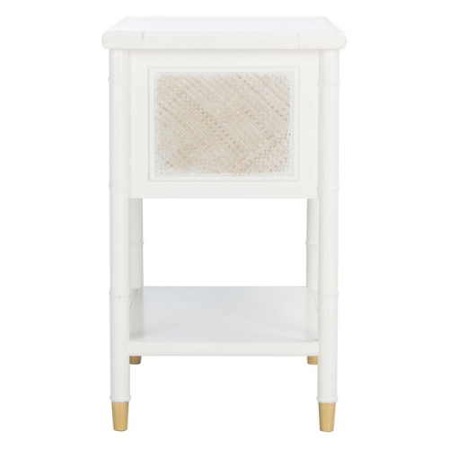 Ahab Chinoiserie White-Gold Accent Table - The Mayfair Hall