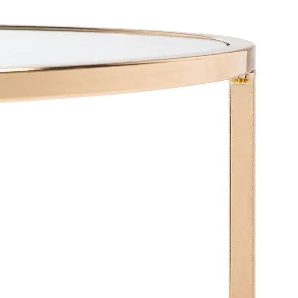 Kolby Stylish and Chic Round Glass Side Table - The Mayfair Hall