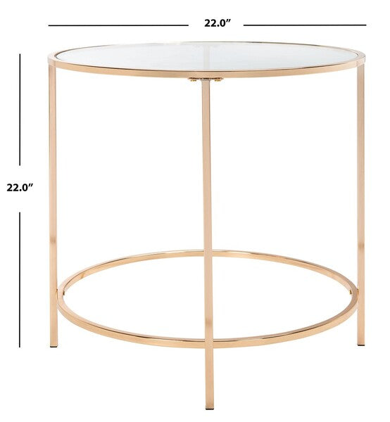 Kolby Stylish and Chic Round Glass Side Table - The Mayfair Hall