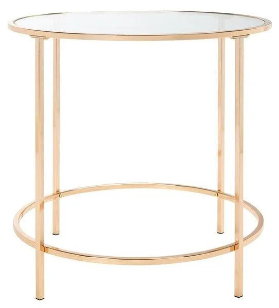 Safavieh Kolby Stylish and Chic Round Glass Side Table