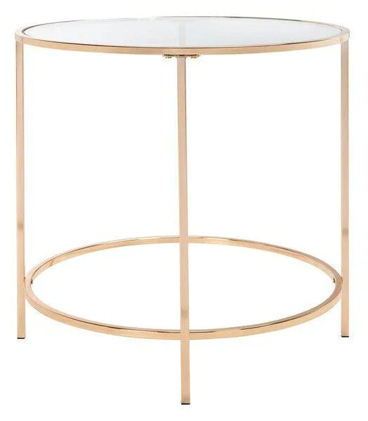 Safavieh Kolby Stylish and Chic Round Glass Side Table