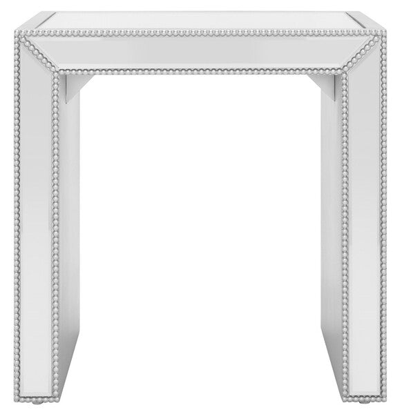 Laken Mirrored Accent Table in Silver Frame - The Mayfair Hall